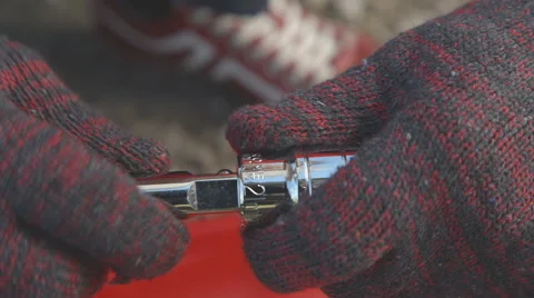 Attaching nozzle wrench Stock Footage 55250060