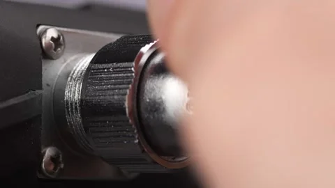 Attaching Power Cable to Device Connector. Stock Footage 256236360
