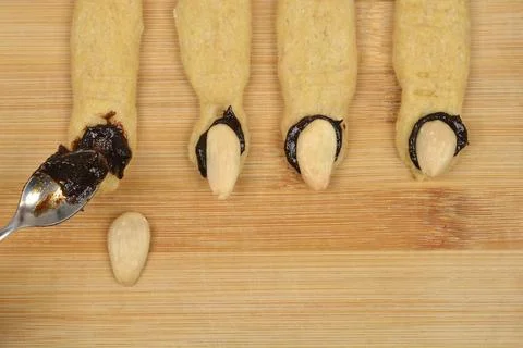 Attaching Witch Finger Nails Stock Photos
