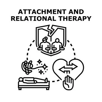 Attachment and relational therapy concept illustrating couple counseling Stock Illustration