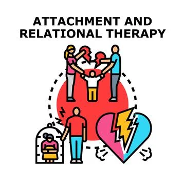 Attachment and relational therapy helping emotional healing vector Stock Illustration