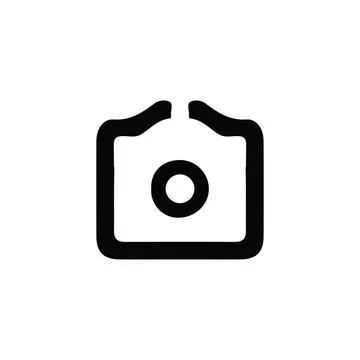 Attachment button. Photo camera icon. Simple style photo exhibition poster .. Stock Illustration