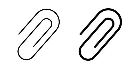 Attachment clip icon in black and white. vector icon pack for websites Stock Illustration