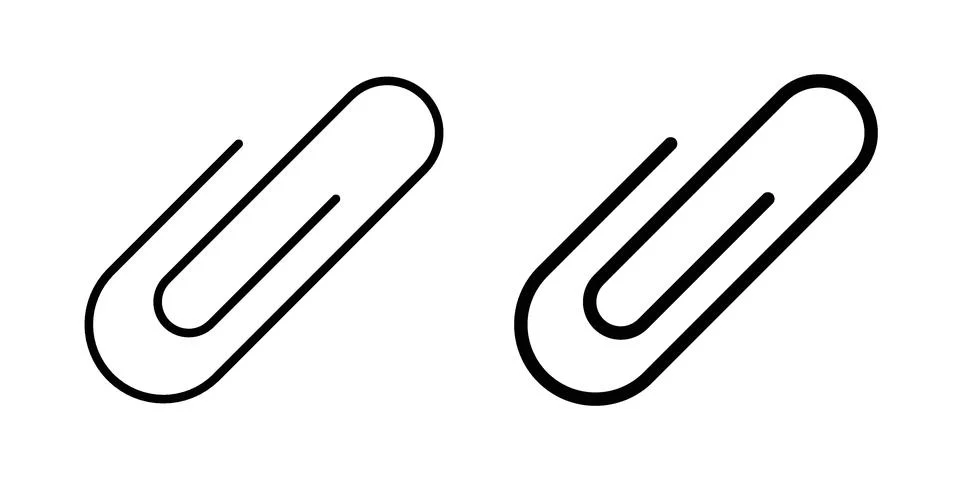 Attachment clip icon. Outline, flat icons Stock Illustration