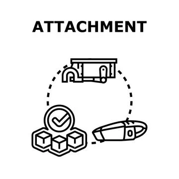 Attachment concept linking items together using tools Stock Illustration