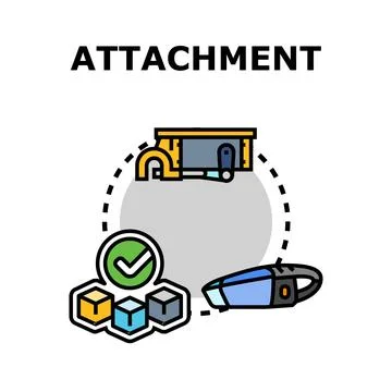 Attachment concept linking items together using tools Stock Illustration