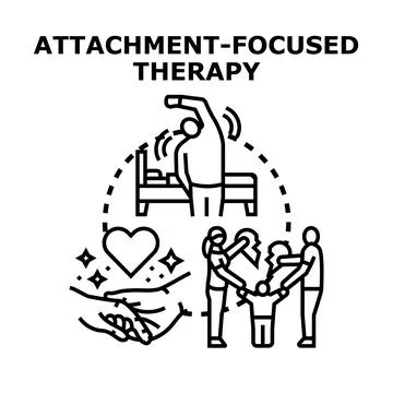 Attachment focused relationship therapy overcoming conflict concept Stock Illustration