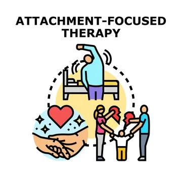 Attachment focused relationship therapy overcoming conflict concept Stock Illustration