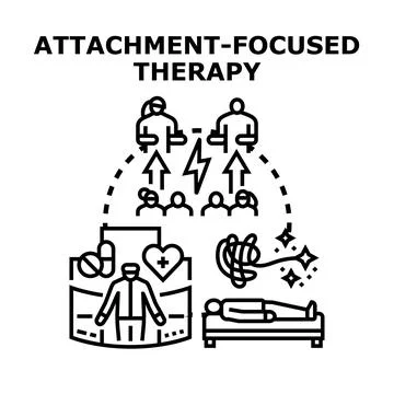 Attachment focused therapy concept improving mental health Stock Illustration