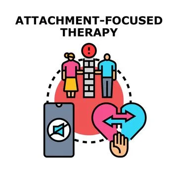 Attachment focused therapy concept for relationship problems Stock Illustration