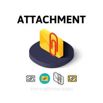 Attachment icon in different style Stock Illustration