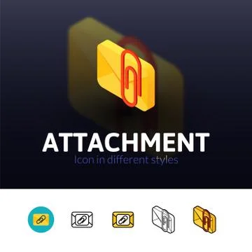 Attachment icon in different style Stock Illustration
