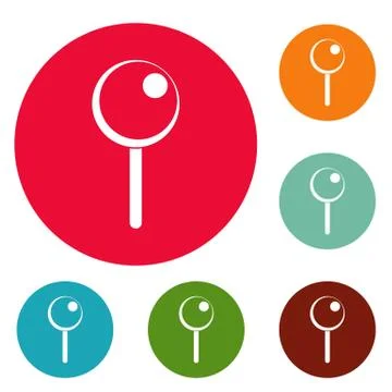 Attachment pin icons circle set Stock Illustration