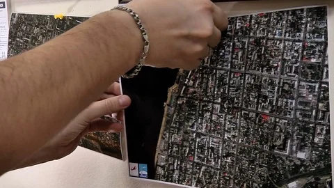 The attachment of satellite images on the wall Stock Footage 72849001