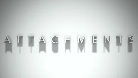 Attachments 3D title animation with shadows on a white background Stock Footage 296885649