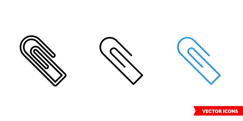 Attachments icon of 3 types. Isolated vector sign symbol. Stock Illustration
