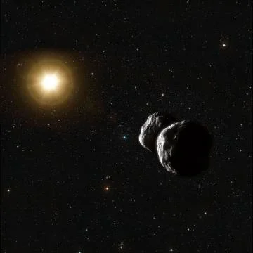 Attack of the asteroid on the planet Earth in the universe 3d rendering. Stock Illustration