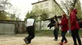 Attack cinema shooting with a chain.Editorial HD Footage