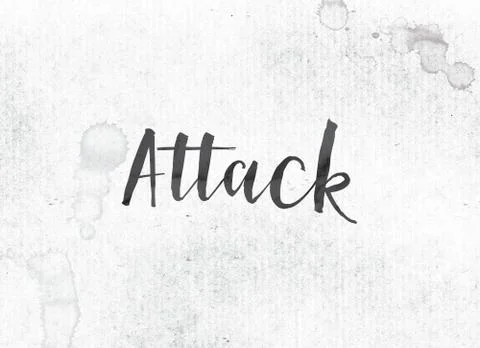 Attack Concept Painted Ink Word and Theme Illustrazione stock