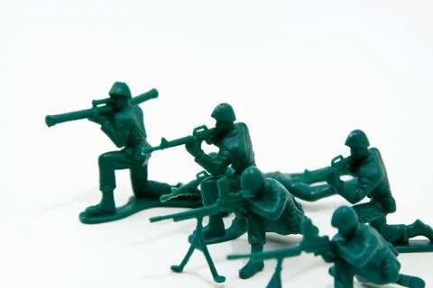 Attack concept - plastic soldiers Foto stock