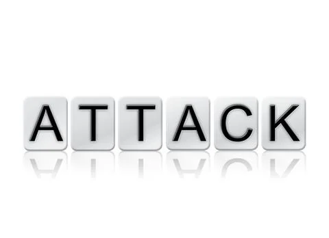 Attack Concept Tiled Word Isolated on White Stock Illustration