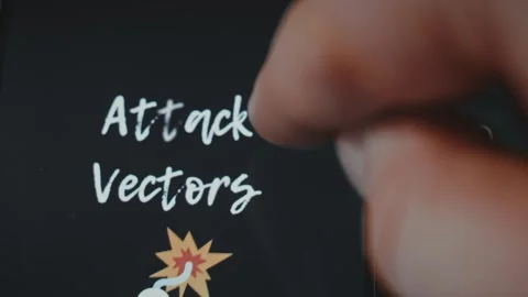 Attack Directions themed graphic presentation regarded on smartphone Video stock 289076520