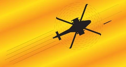 Attack Helicopter Fighting Stock Illustration