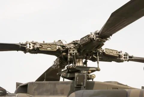 Attack helicopter main rotor Stock Photos