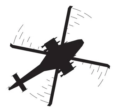 Attack helicopter Silhouette Stock Illustration