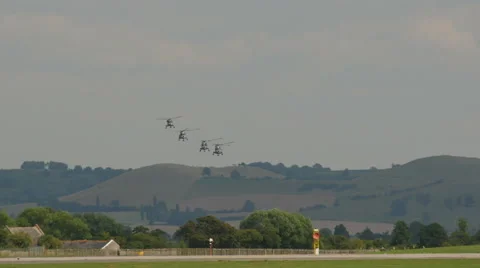 Attack helicopters flying in Stock Footage 41372454