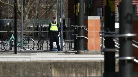 Attack, Linköping central station Vídeo Stock 194703606