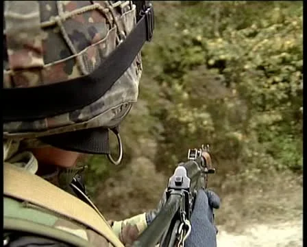 Attack on military convoy Stock Footage 10854750