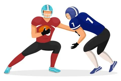 Attack on Opponent, Men Play in American Football Stock Illustration