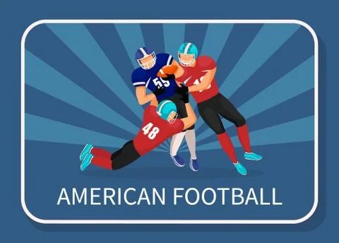Attack on Opponent, Team Game, American Football Stock Illustration