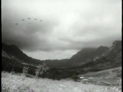 The attack on Pearl Harbor happens without warning during the 1940s Stock Footage 75306842
