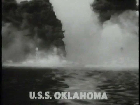 The attack on Pearl Harbor happens without warning during the 1940s Stock Footage 75306849