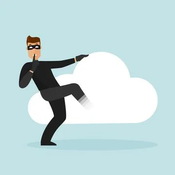 An attack on personal data on the Internet. The thief carefully gets into the Stock Illustration