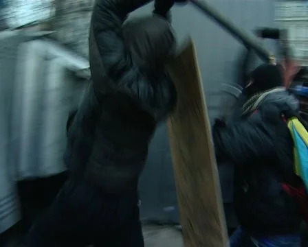 Attack of protesters by the police Stock Footage 69098632