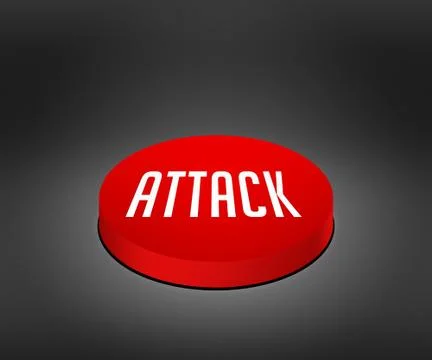 Attack red button Stock Illustration