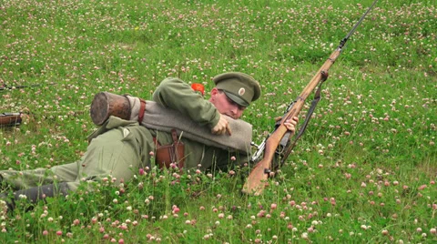 Attack of Russian soldiers. The first world war. WWI. 4K. Stock Footage 39516245