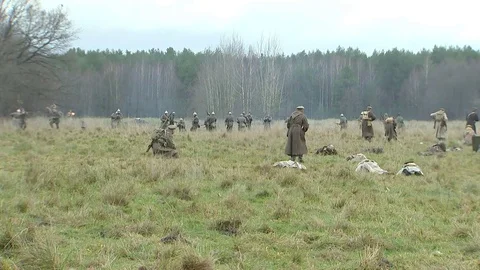 Attack Russian soldiers at the Germans Video stock 82205789