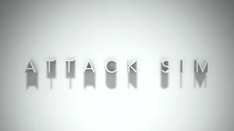 Attack sim 3D title animation with shadows on a white background Stock Footage 297516613
