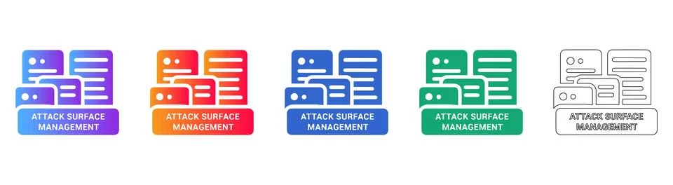 Attack Surface Management Concept Icons Stock Illustration