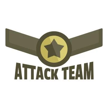 Attack team icon logo, flat style Stock Illustration
