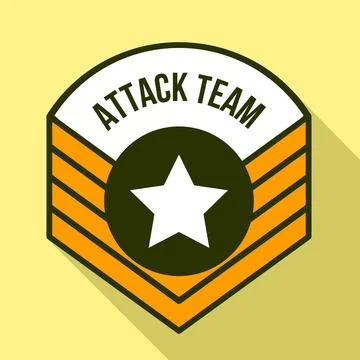 Attack team logo, flat style Stock Illustration