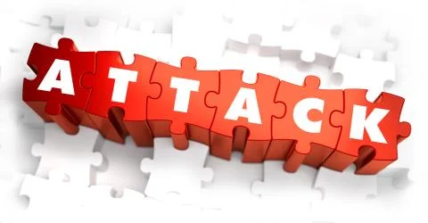 Attack - Text on Red Puzzles Stock Illustration