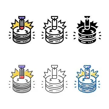 Attack variety database color icon vector 스톡 일러스트