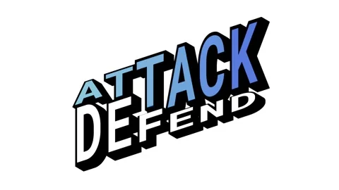 ATTACK vs DEFEND, 3D Text Animation in Isometric View with Opposite Word Motion Stock Footage 314263262