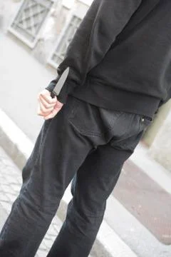 An attacker with a knife Stock Photos