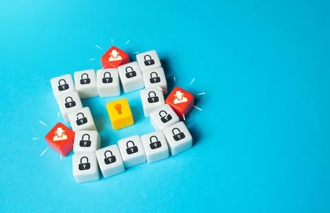 Attackers try to steal data. Hackers breaking the security system. Data lea.. Foto stock